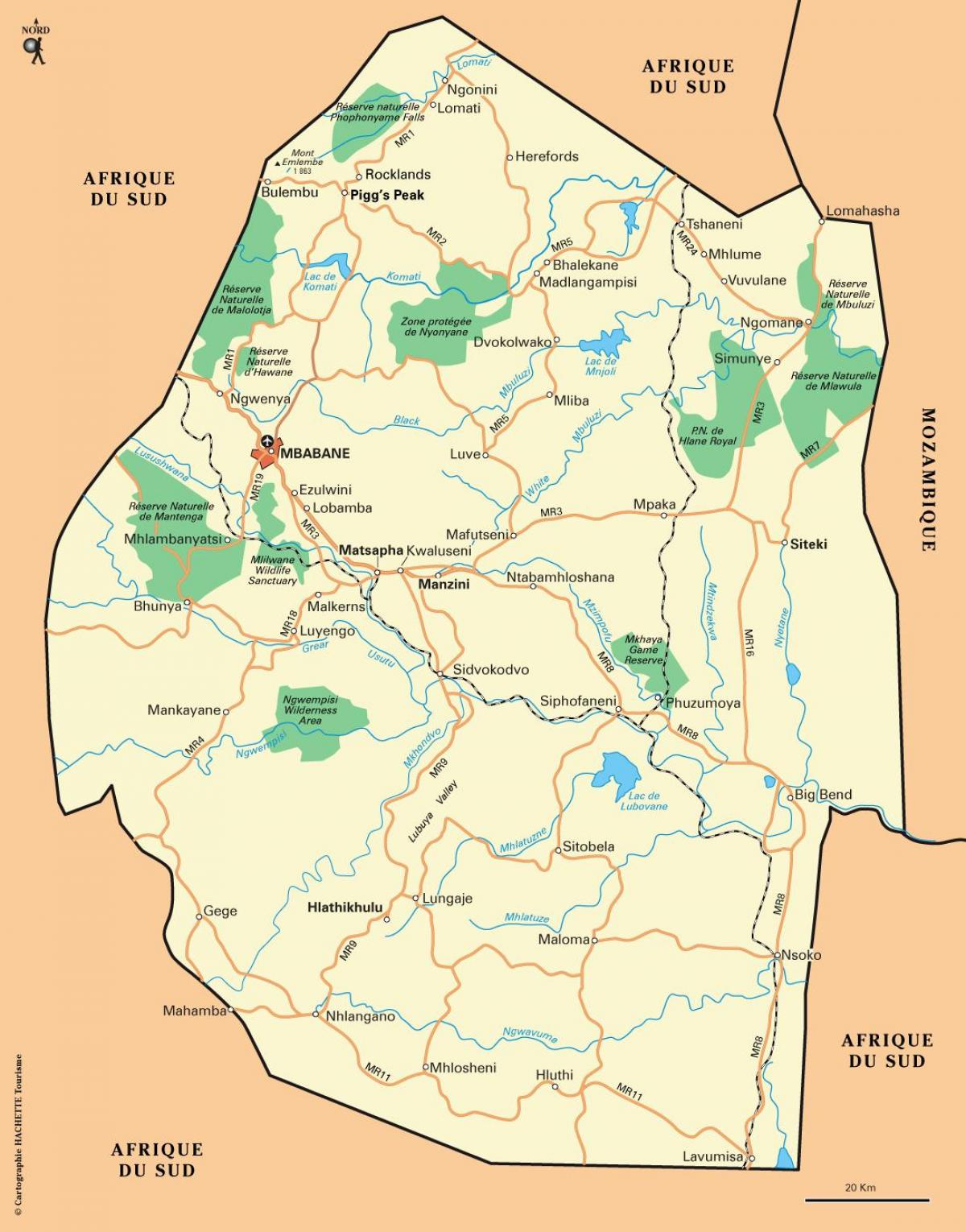 ezulwini vale Suazilândia mapa